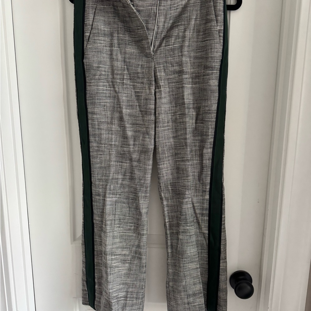 Veronica Beard Gray and Green Flare Pants